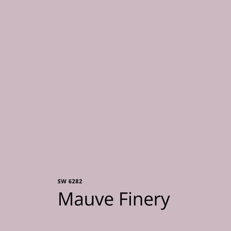 A swatch of SW Mauve Finery paint