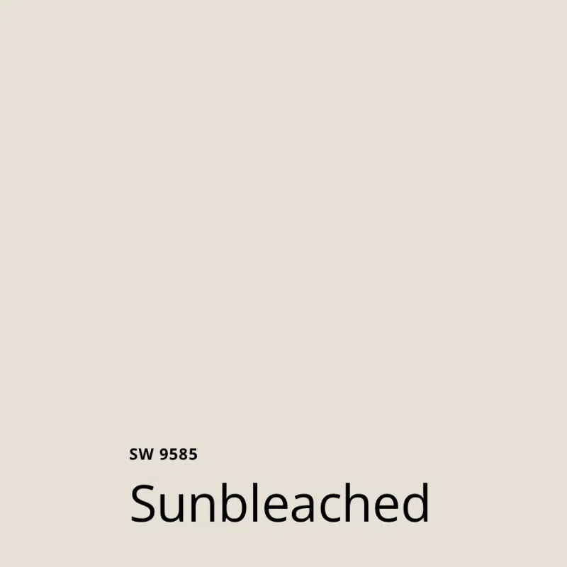 A swatch of Sherwin-Wiliams Sunbleached paint