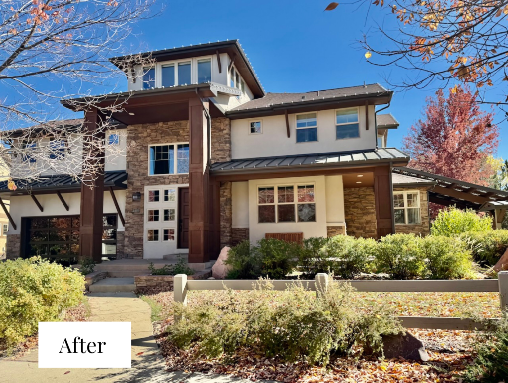 A home features an SW Accessible Beige exterior color palette.