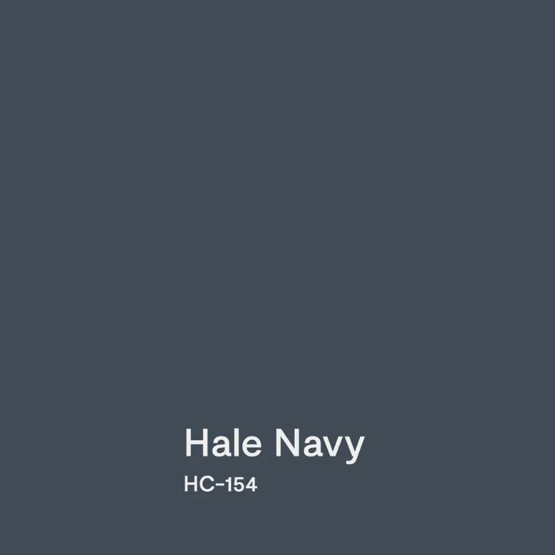 A swatch of BM Hale Navy exterior paint.