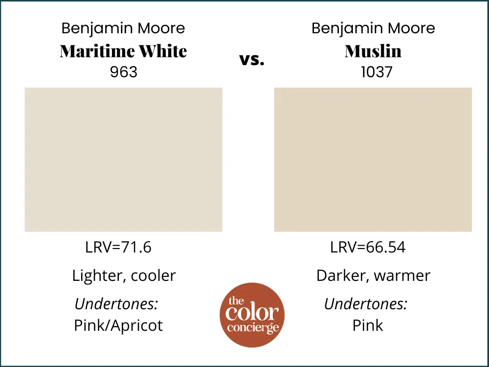 BM Maritime White vs BM Muslin