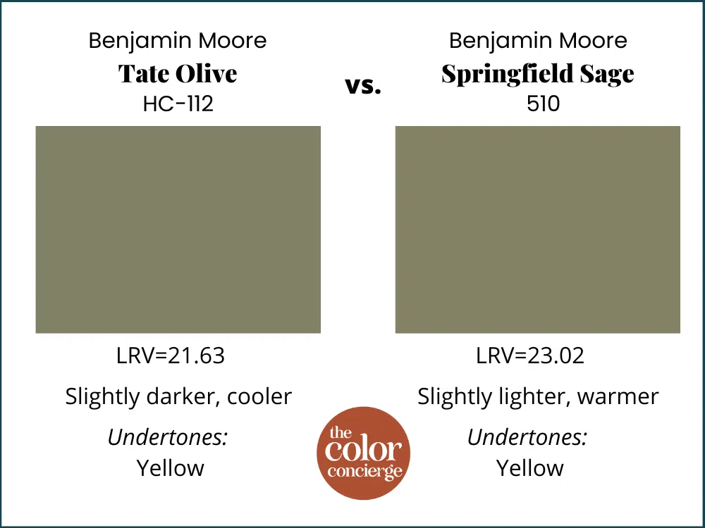 BM Tate Olive vs BM Springfield Sage