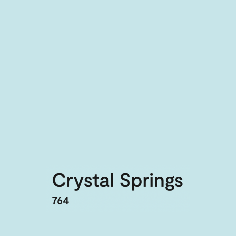 A swatch of Benjamin Moore Crystal Springs paint