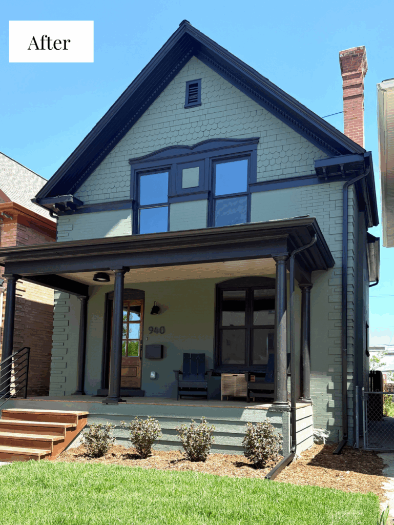 A home features Sherwin-Williams Rosemary exterior paint. 