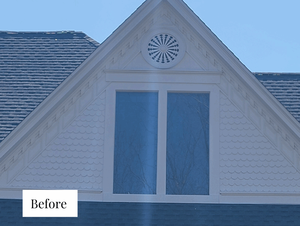 white victorian farmhouse gable roof