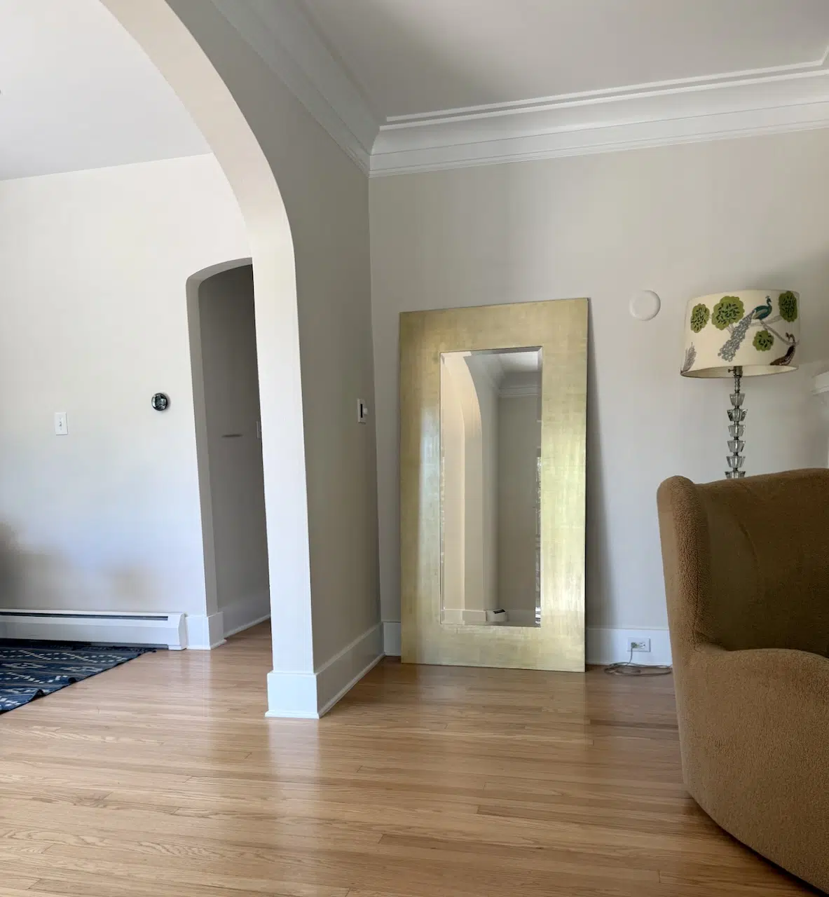 An open concept space is painted with SW Shoji White.