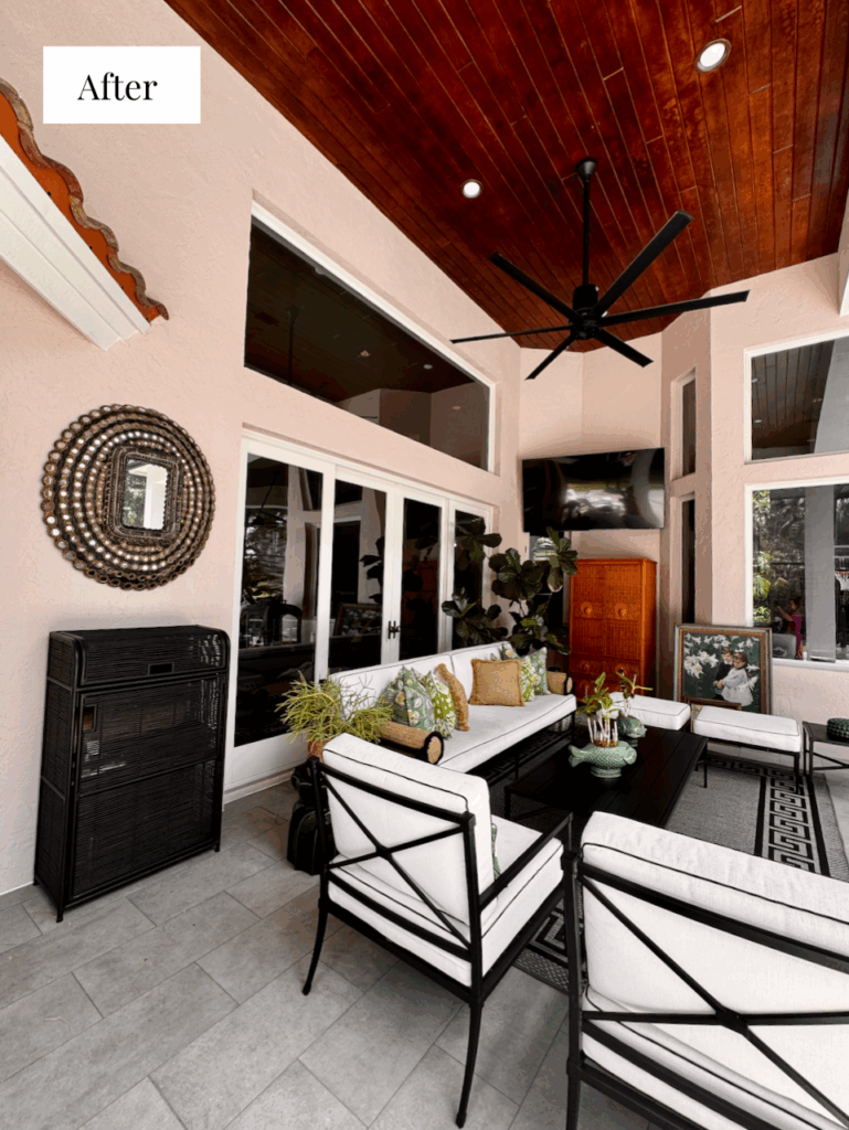 Pink House Paint on Patio