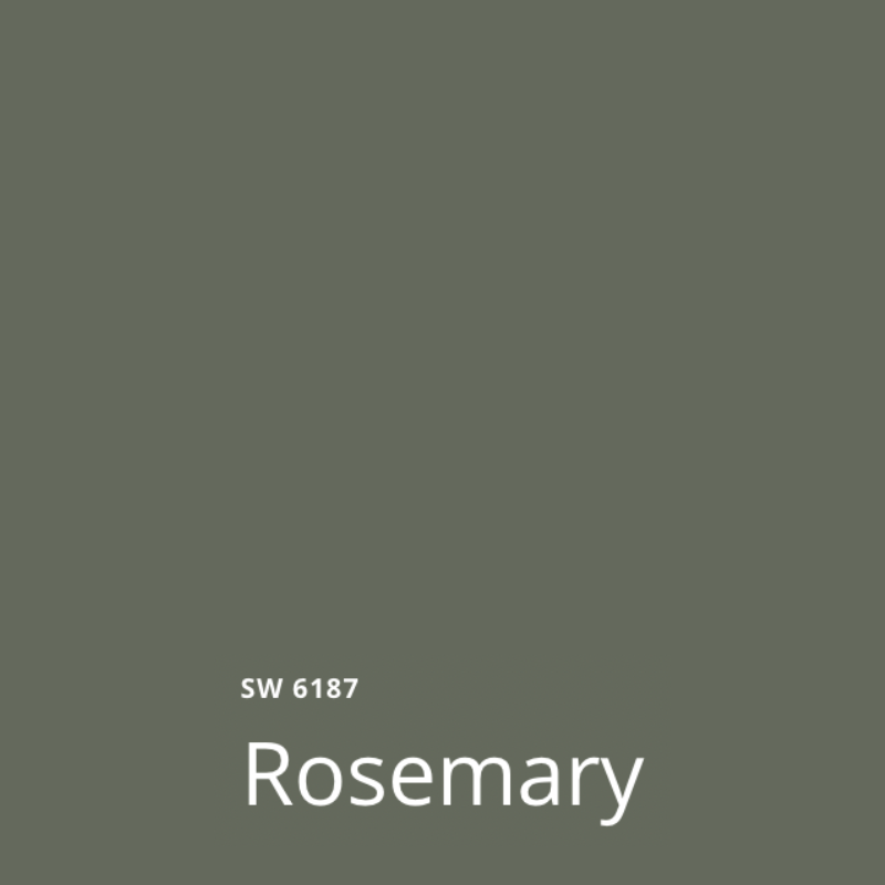 A swatch of Sherwin-Williams Rosemary exterior paint.