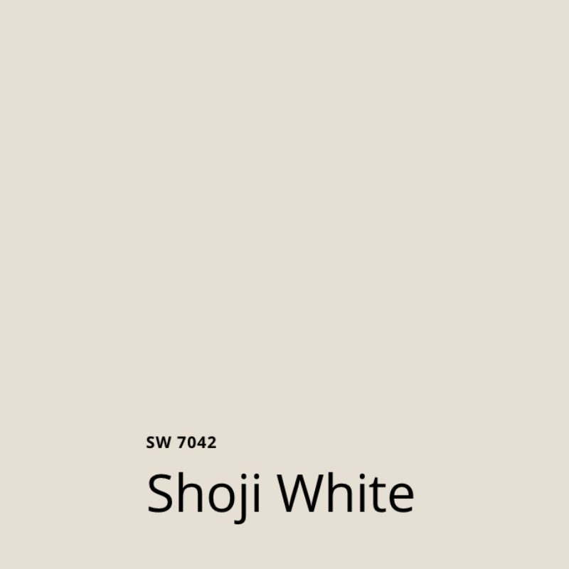 A swatch of Shoji White paint.