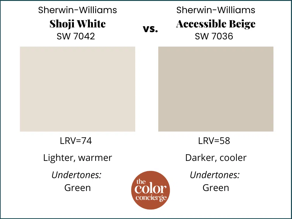 SW Shoji White vs SW Accessible Beige
