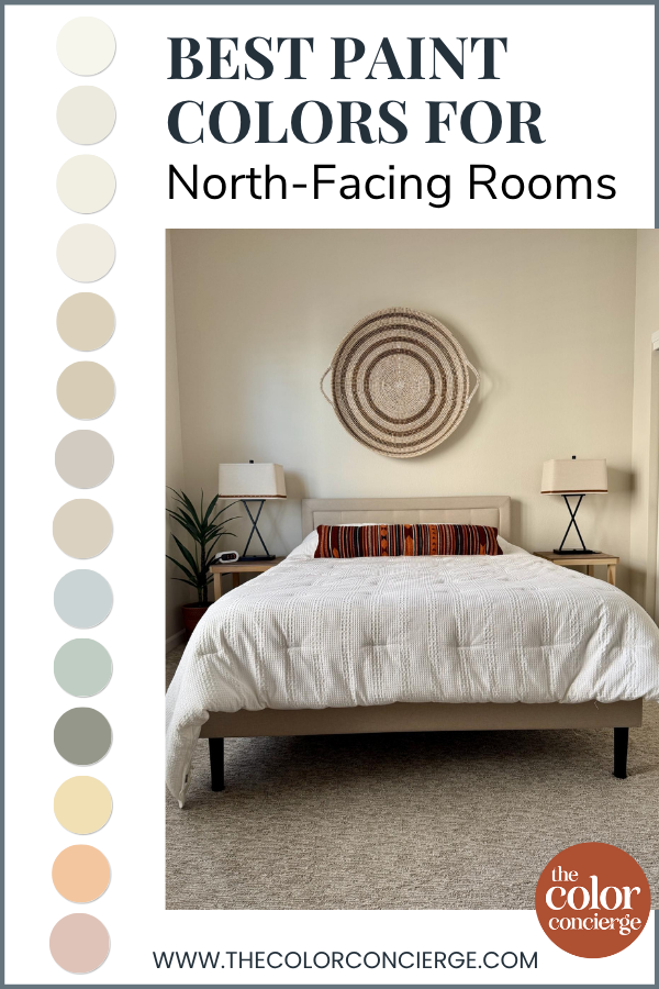 A series of swatches of the best paint colors for north-facing rooms