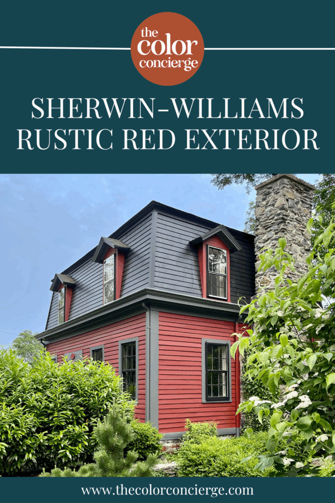 A home with SW Rustic Red exterior paint