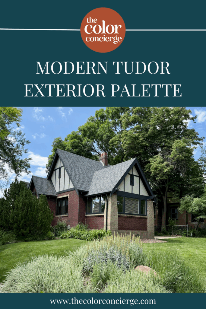 A home featuring modern Tudor exterior paint colors