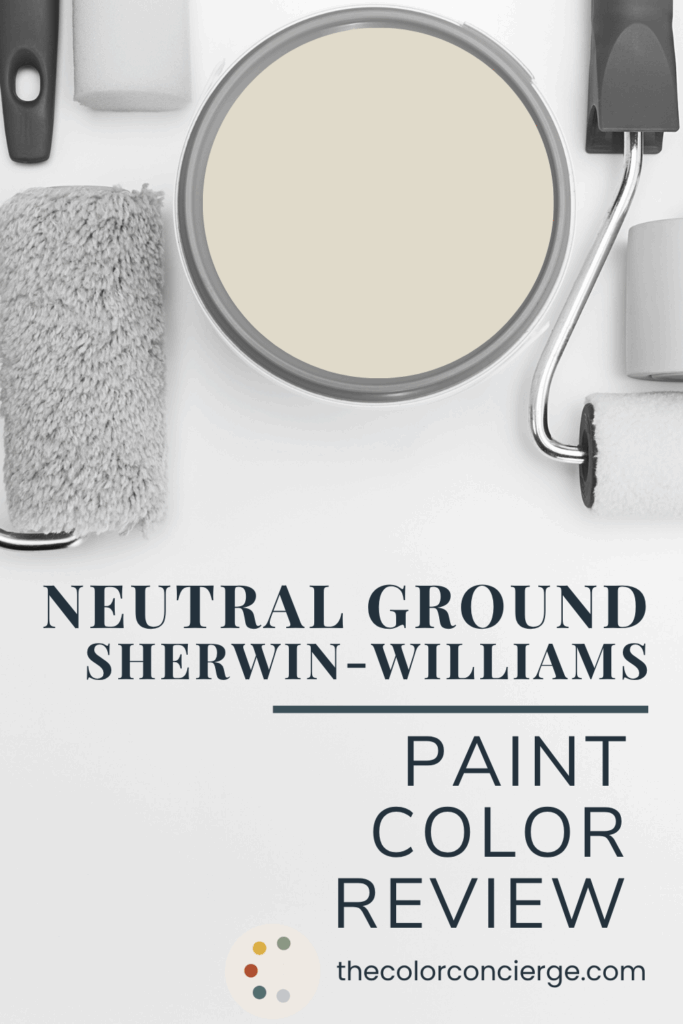 A bucket of SW Neutral Ground paint.