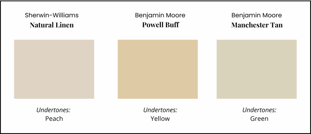 beige paint color undertones, including SW Natural Linen paint