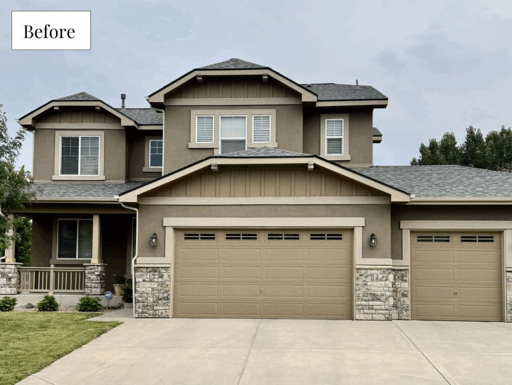 Before photo of a beige home