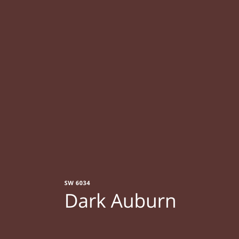 A swatch of SW Dark Auburn paint