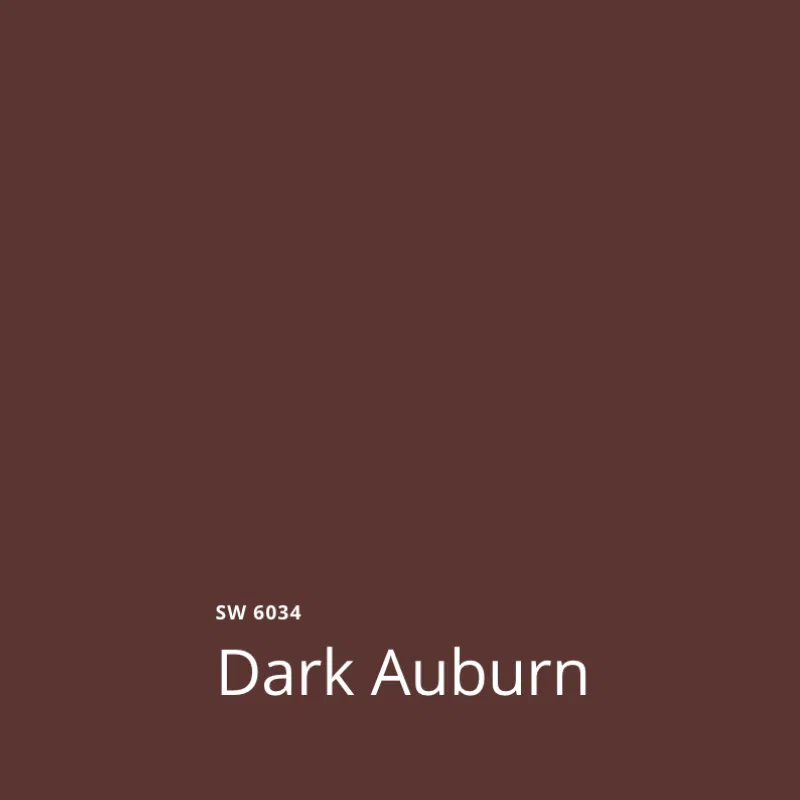 A swatch of SW Dark Auburn paint
