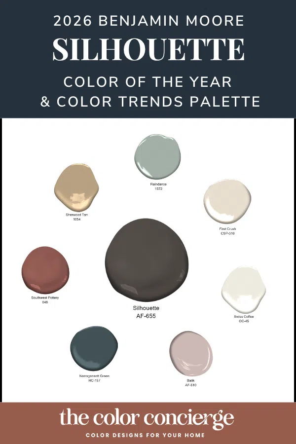 Explore the Benjamin Moore 2026 Color Trends palette, including the 2026 Color of the Year Silhouette.