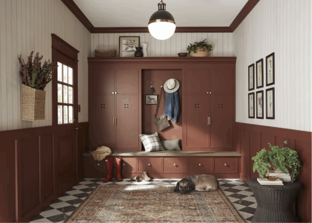 Glidden Warm Mahogany Mudroom