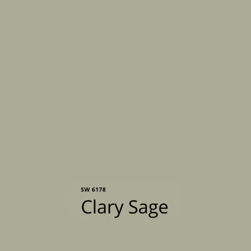 A swatch of Sherwin-Williams Clary Sage, one of the best sage green paint colors.