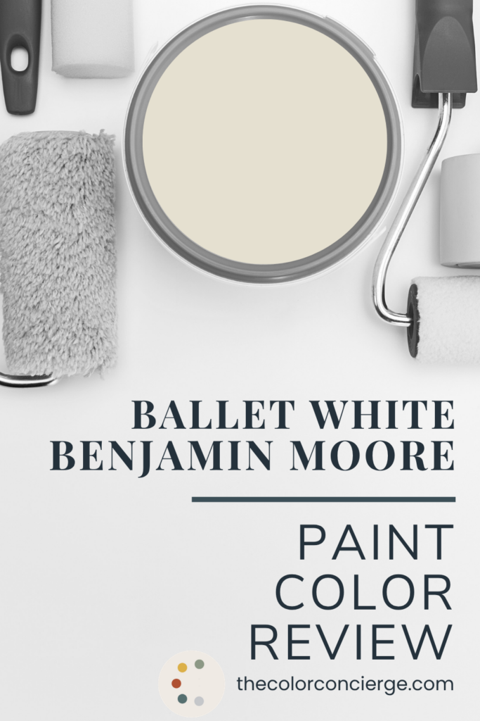 A bucket of BM Ballet White paint