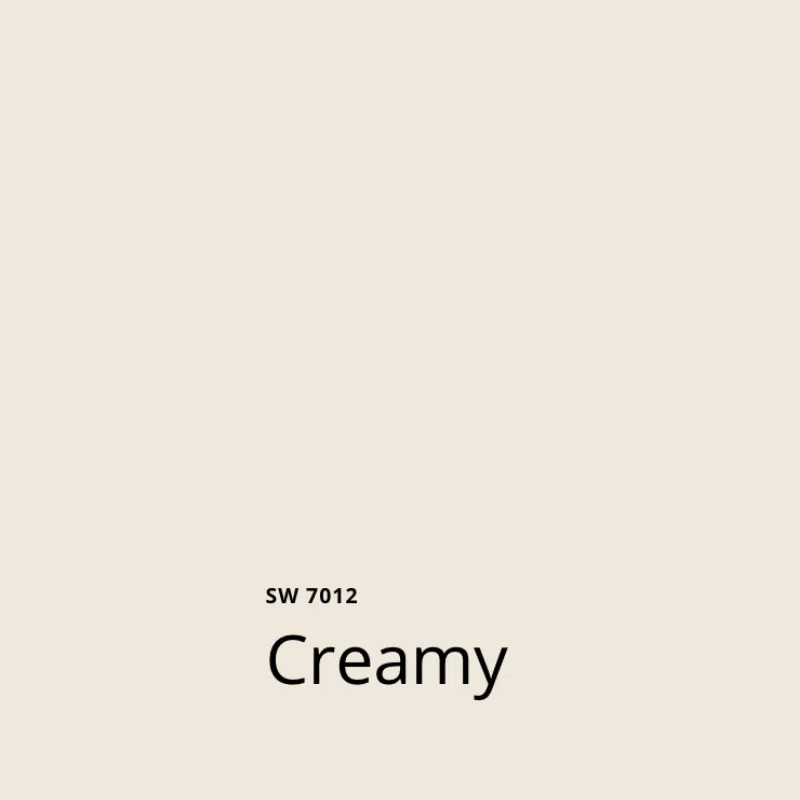 A swatch of Sherwin-Williams Creamy paint