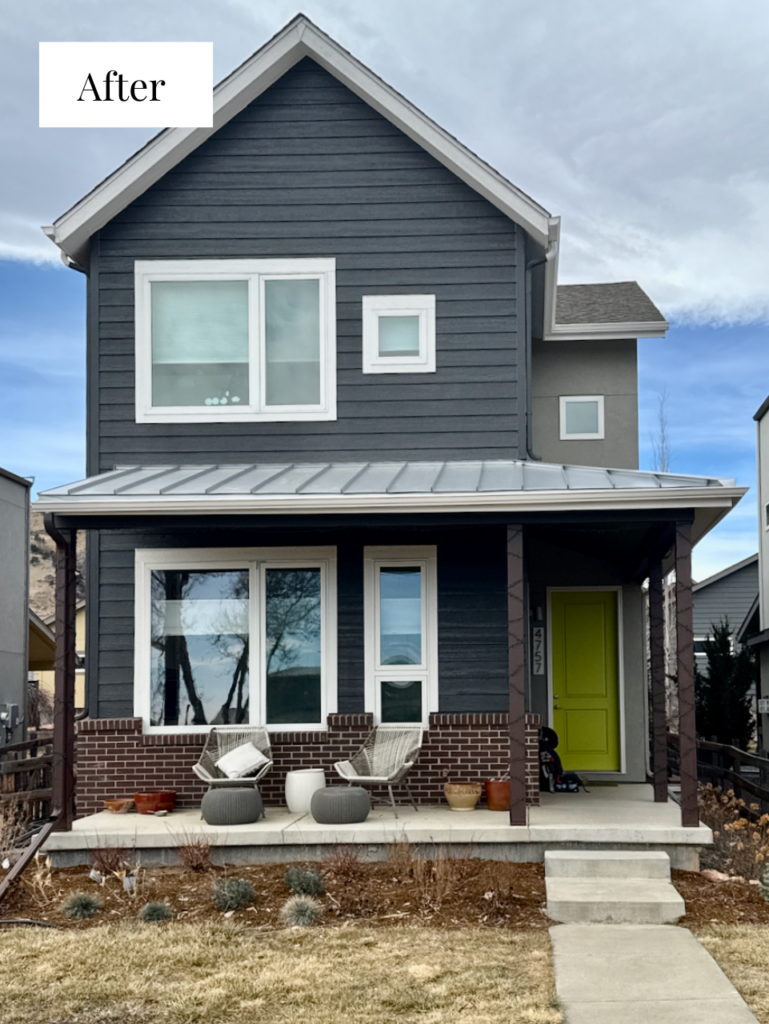 An after photo of a Colorado home painted with Sherwin-Williams Iron Ore exterior paint.