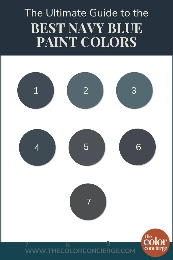 swatches of navy blue paint colors