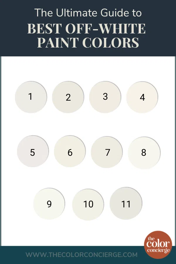 Explore the 11 best off-white paint colors, chosen by a professional paint color consultant.