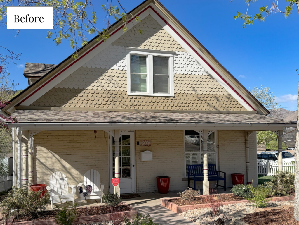 before photo of a beige Victorian exterior palette