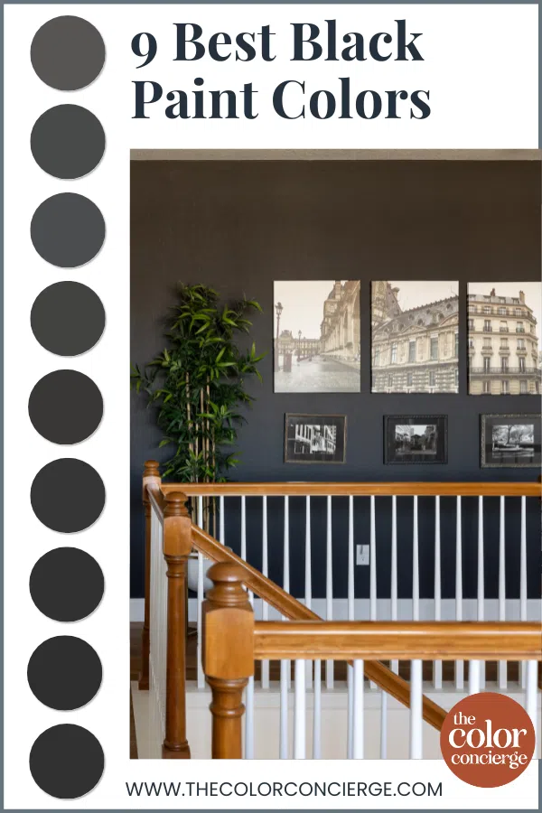 A series of swatches of the best black paint colors