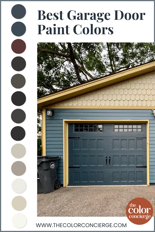 A series of paint color swatches of the best garage paint colors