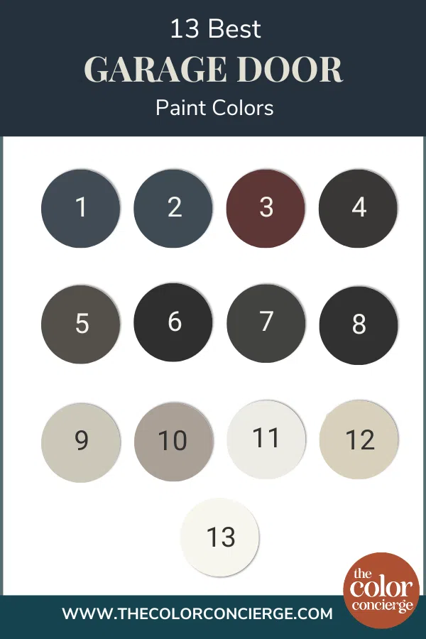 garage door paint color swatches