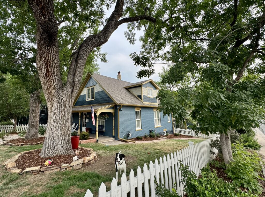blue and yellow Victorian exterior palette for a historic home in Denver, CO