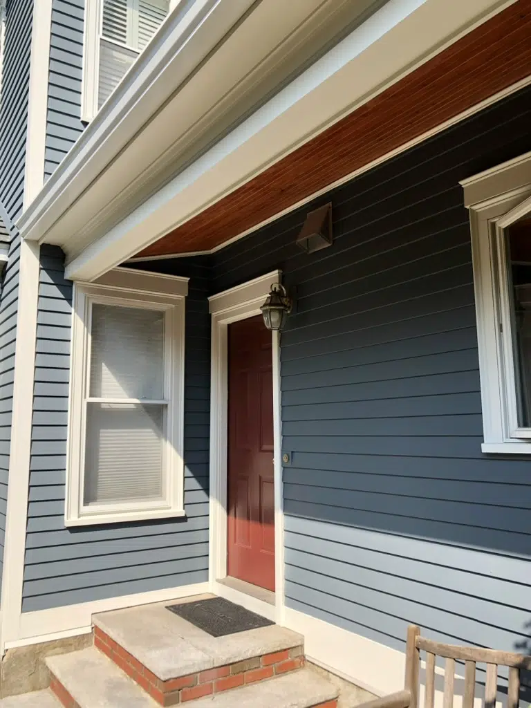 A home with SW Grays Harbor siding shown in two different lights.