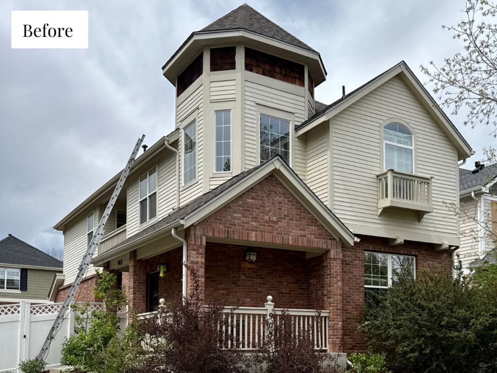 before photo of warm white exterior palette