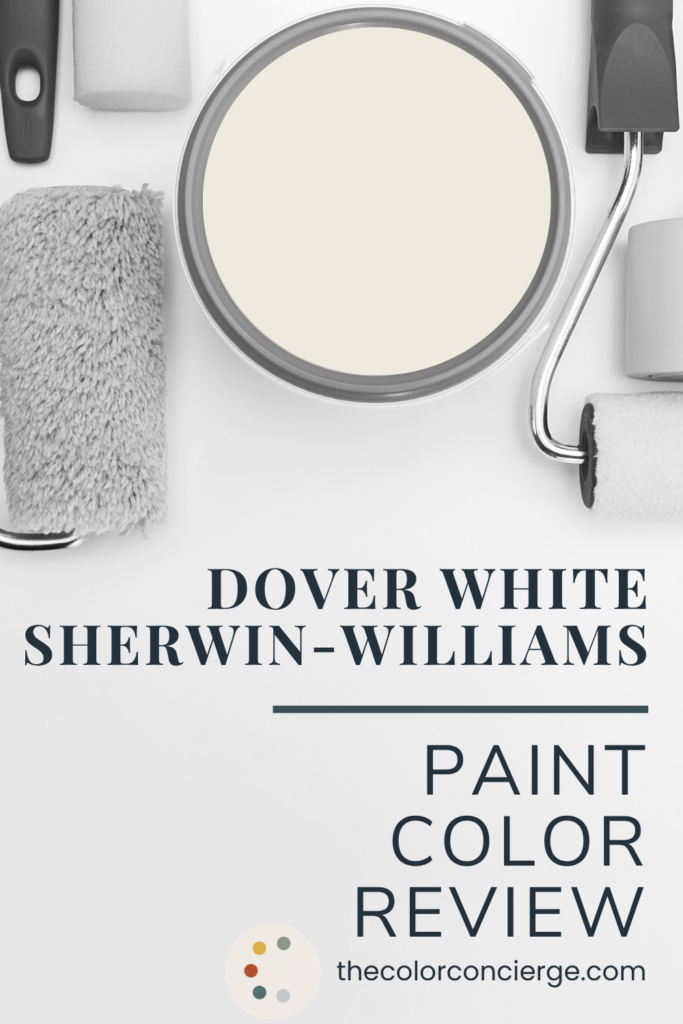 Sherwin-Williams Dover White, a creamy white with yellow undertones.