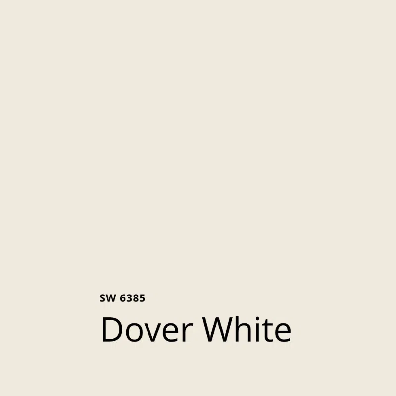 A swatch of dover white paint