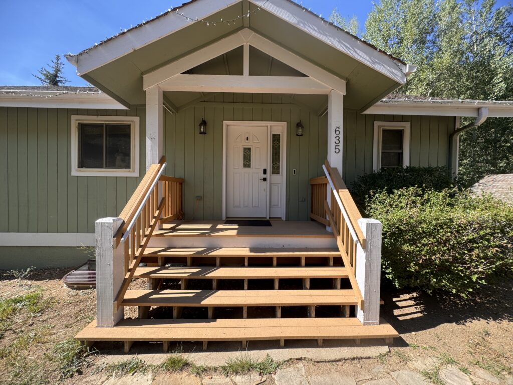 Photo of exterior before transformation with Laurel Woods
