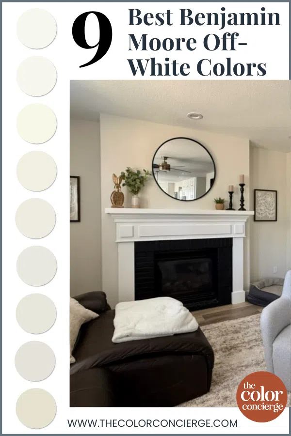 Explore the 9 best Benjamin Moore off-white paint colors for interiors, chosen and reviewed by a professional paint color consultant.