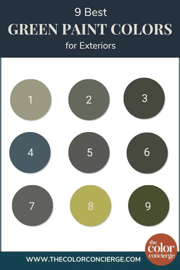 9 green exterior paint color swatches